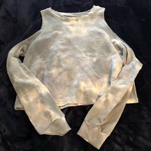 Cropped long sleeve the dye blue sweater